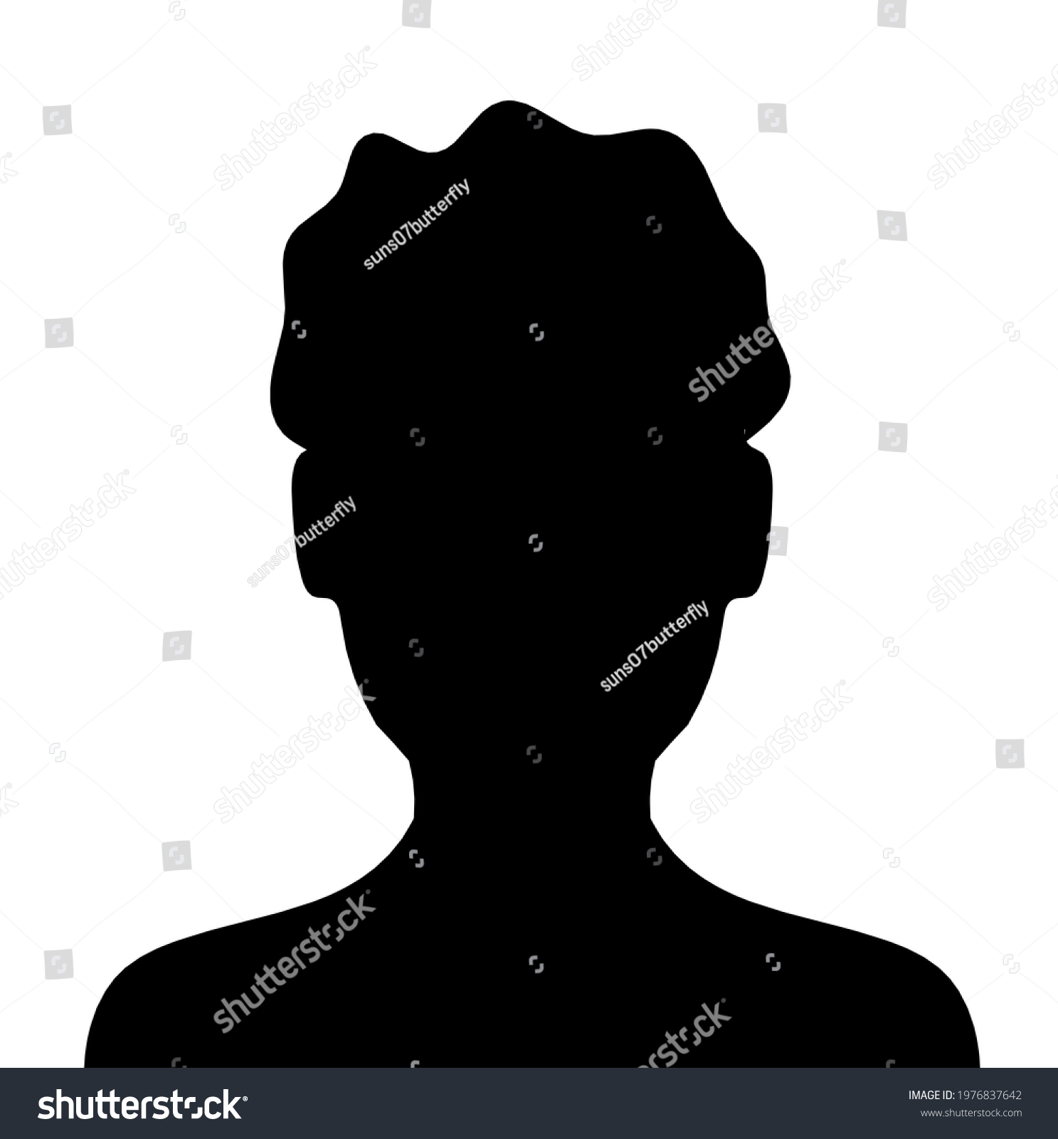 Woman Silhouette Profile Picture On White Stock Vector (Royalty Free ...