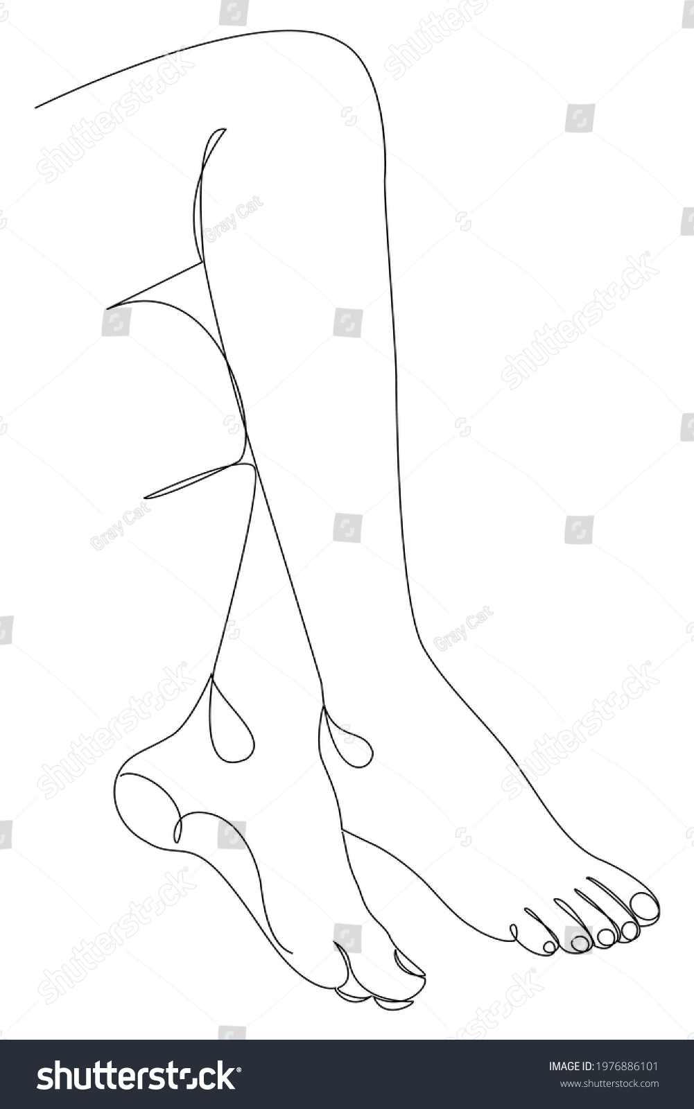 Silhouettes Human Legs Foot Modern One Stock Vector (Royalty Free ...