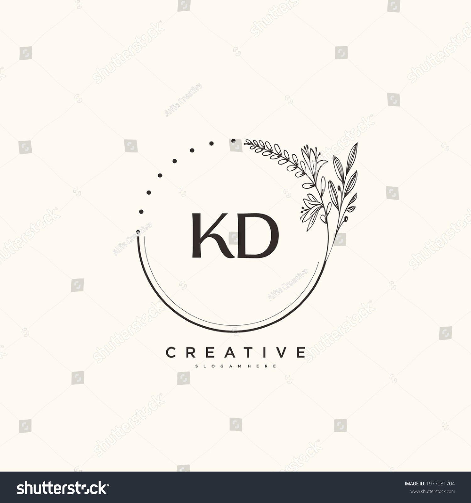 Kd Beauty Vector Initial Logo Art Stock Vector (Royalty Free ...