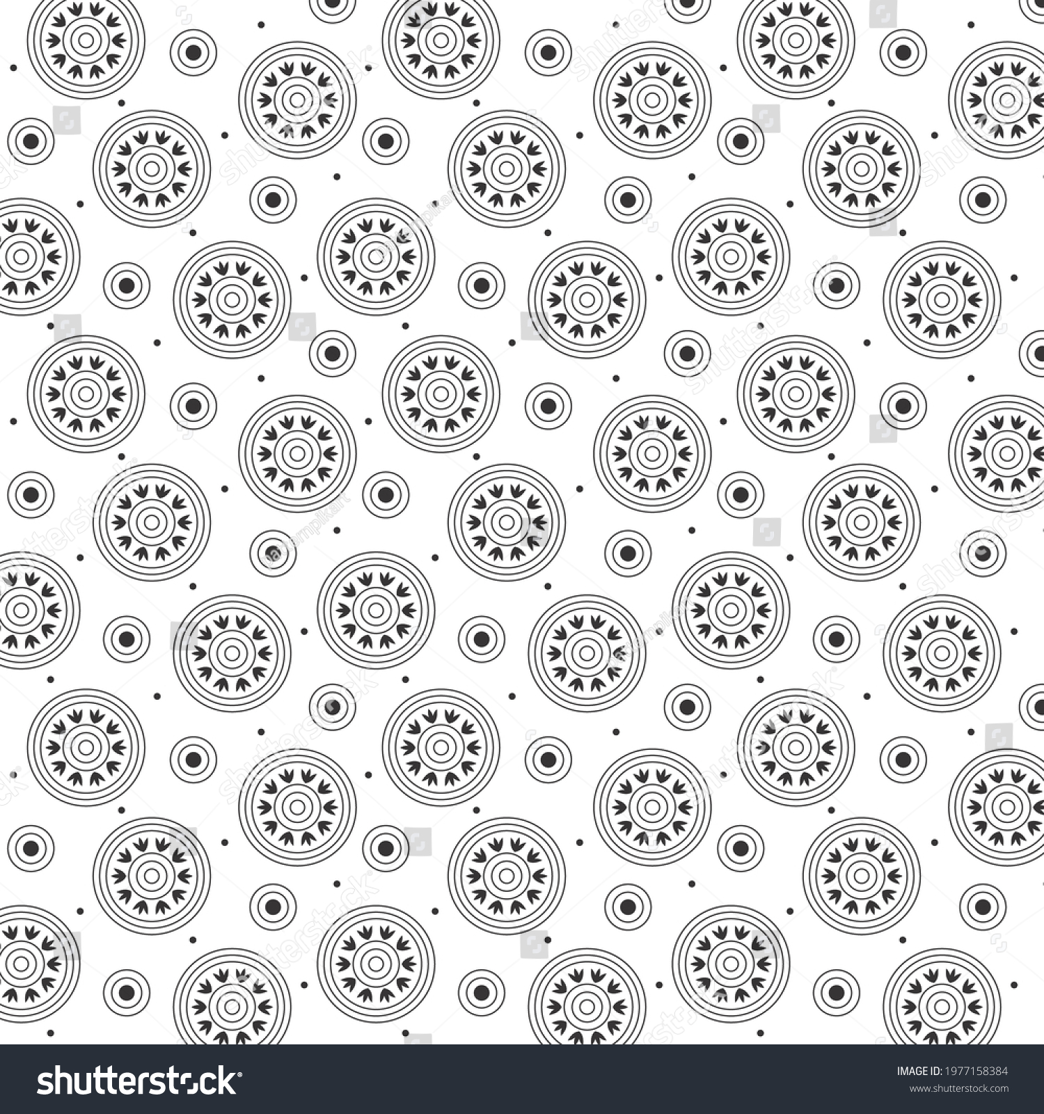 Flower Circul Dot Pattern Fabric Print Stock Vector (Royalty Free ...