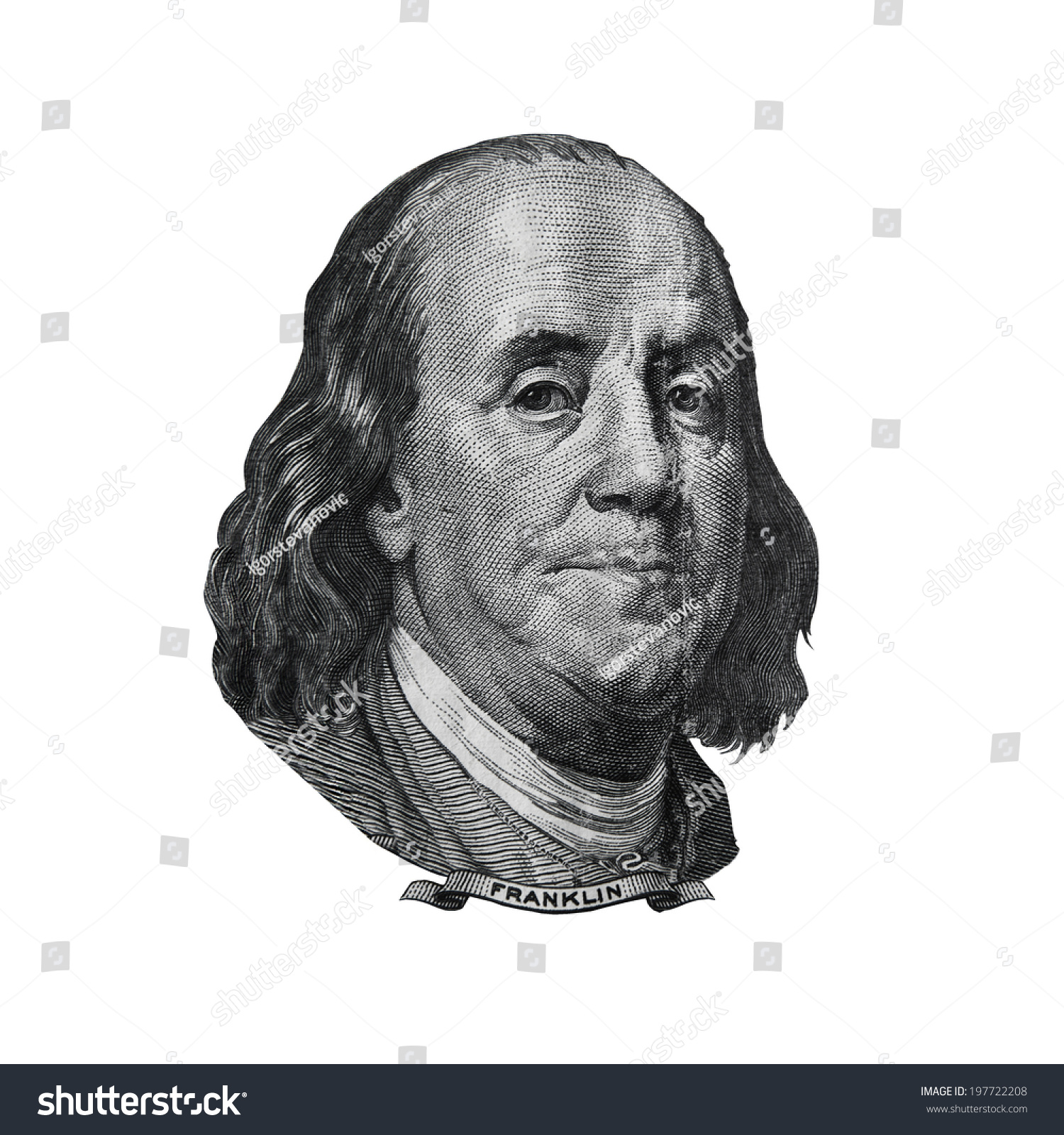 Benjamin Franklin Cut Out Usa Hundred Stock Photo 197722208 | Shutterstock