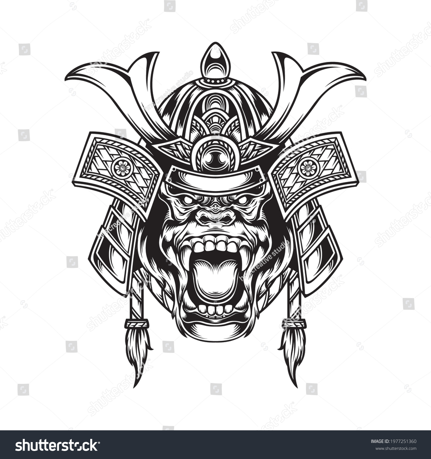 Japanese Samurai Art Vector Illustration Stock Vector (Royalty Free ...