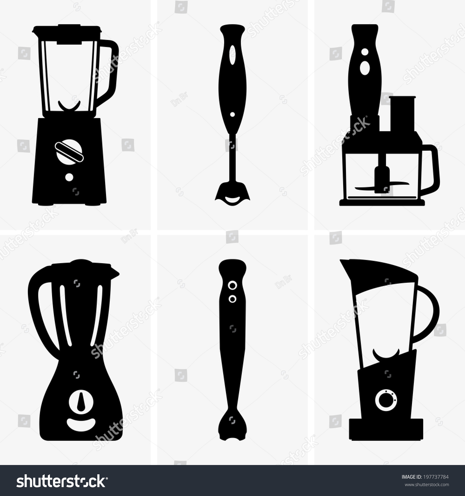 Blenders Stationary Submersible Vector Symbols Stock Vector (Royalty ...