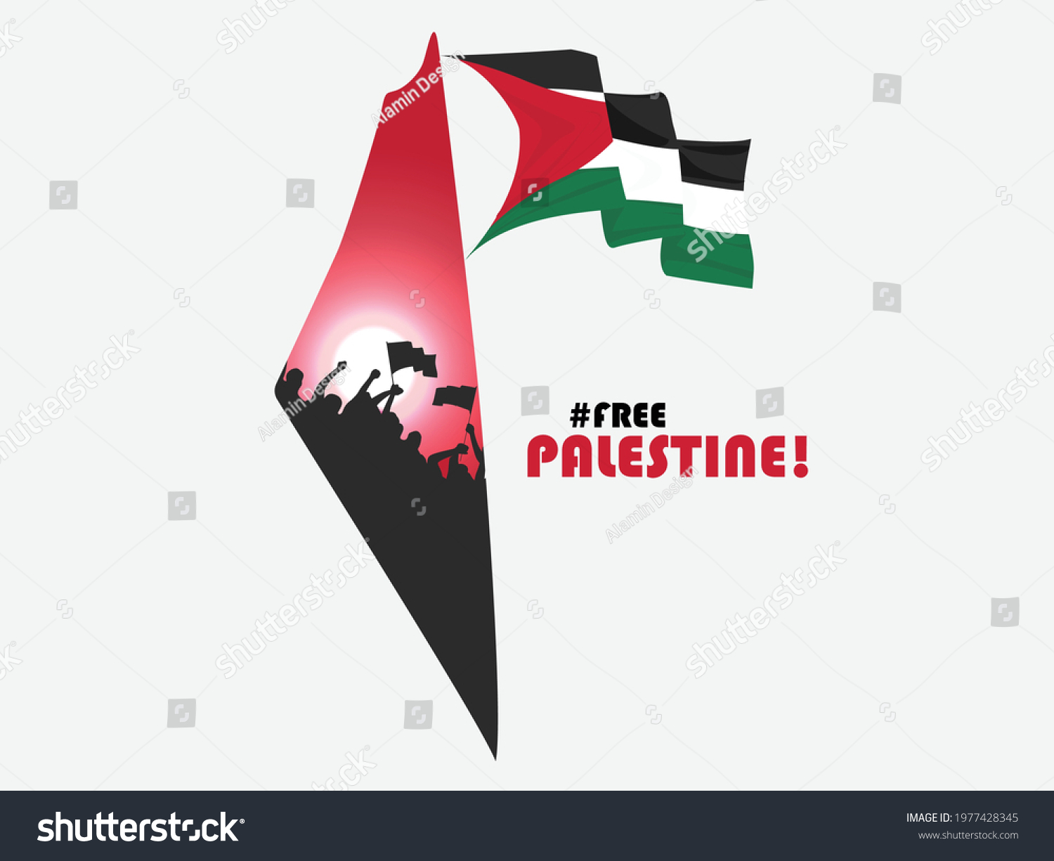 Free Palestine Palestina Flag Stock Vector (Royalty Free) 1977428345 ...