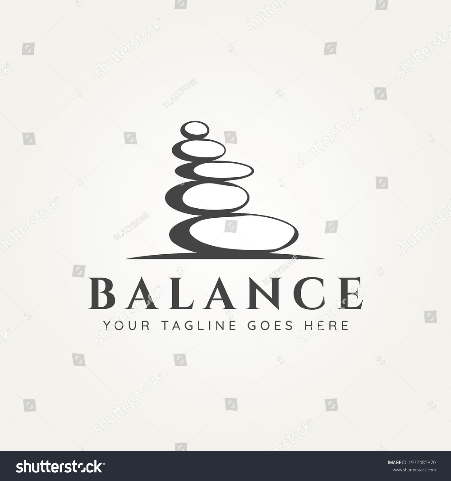 Balancing Stone Stone Logo Vector Illustration Stock Vector (Royalty ...