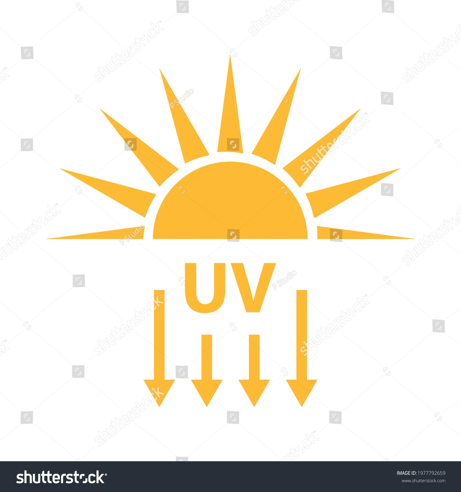 Uv Radiation Icon Vector Solar Ultraviolet Stock Vector (Royalty Free ...