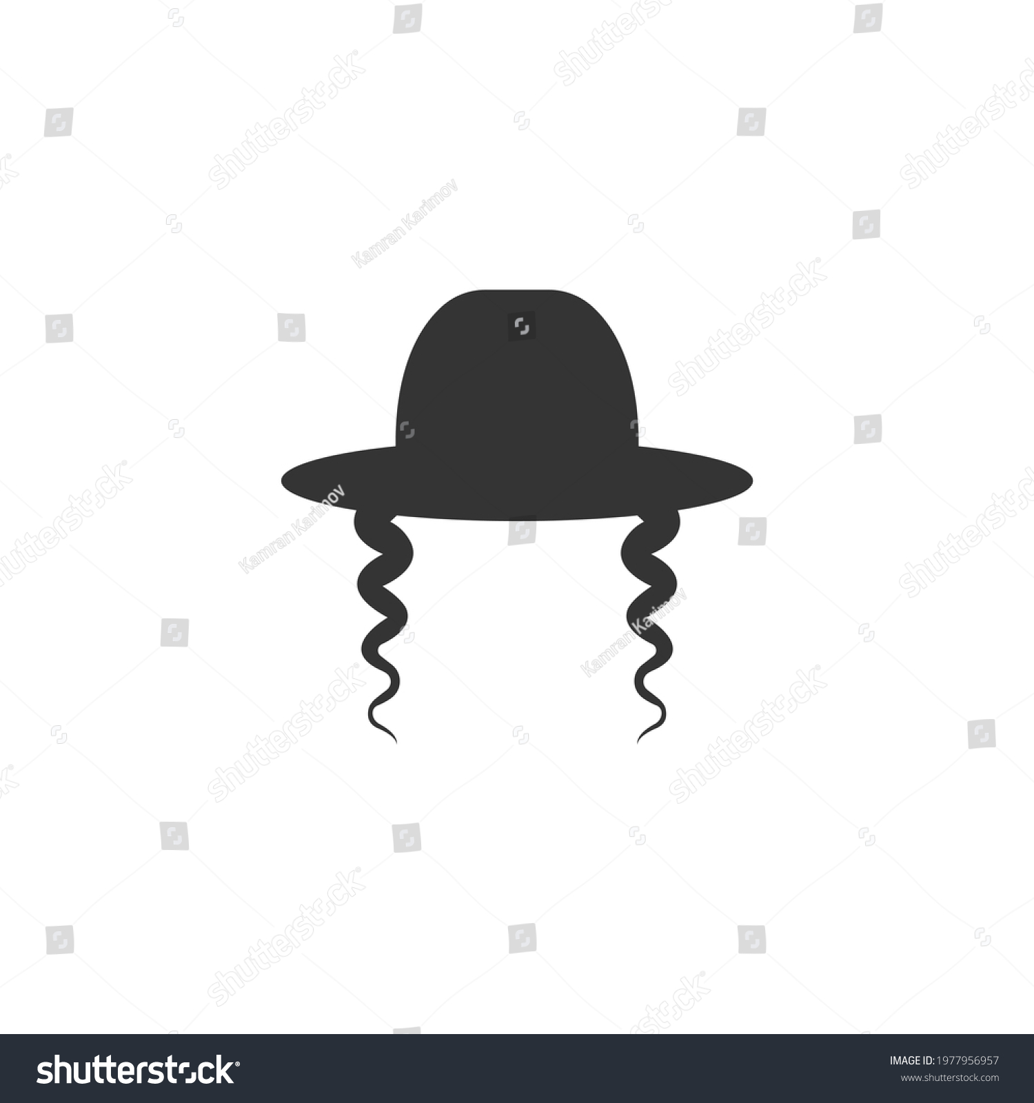 jewish hat with sideburns