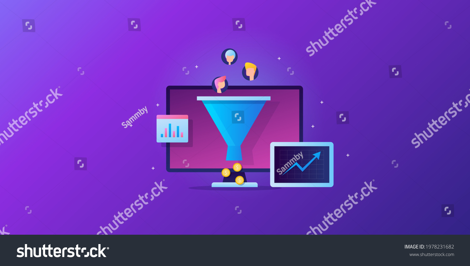 Customer Conversion Sales Lead Generation Sales Stock Vector (Royalty
