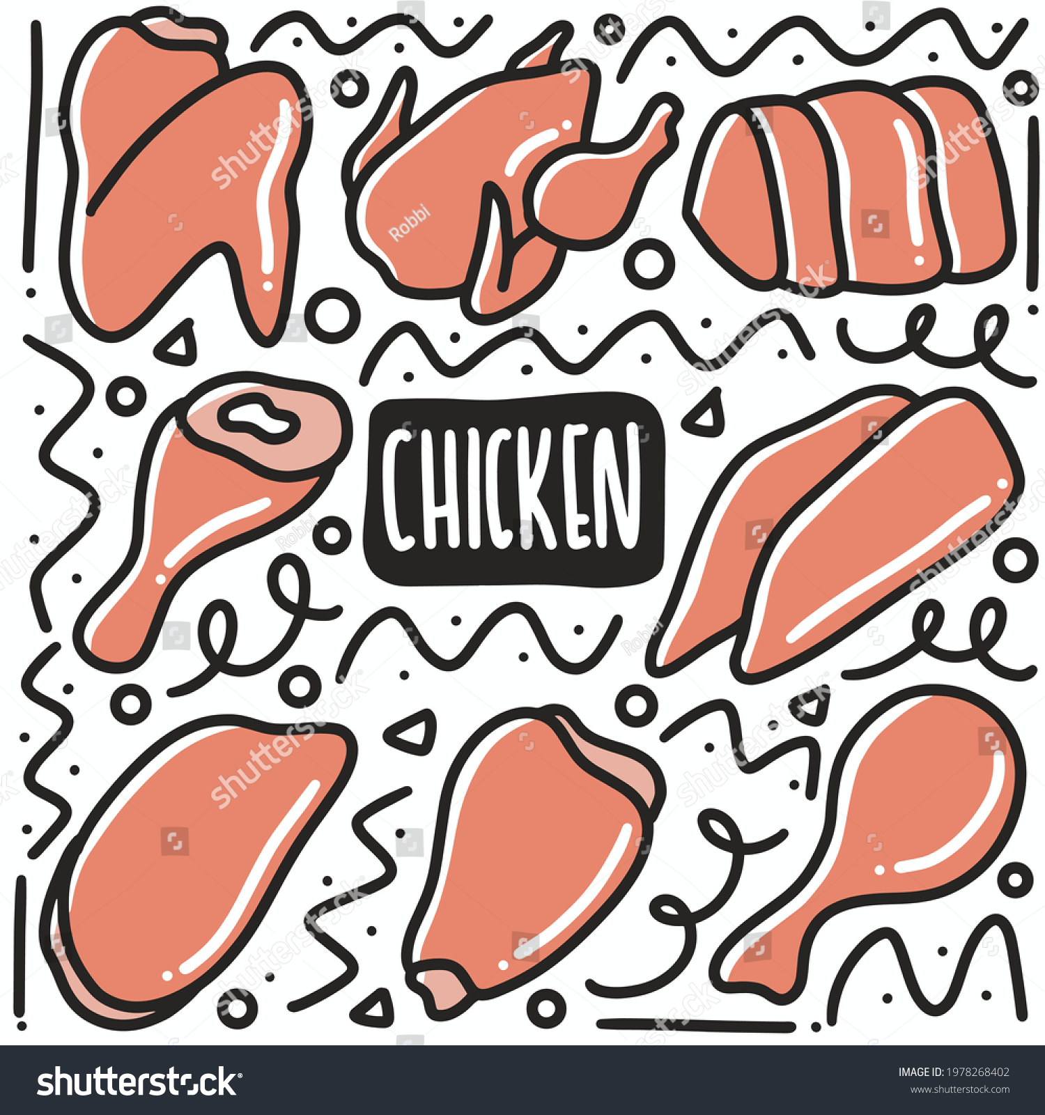 5 Meats part handdraw Stock Vectors, Images & Vector Art | Shutterstock