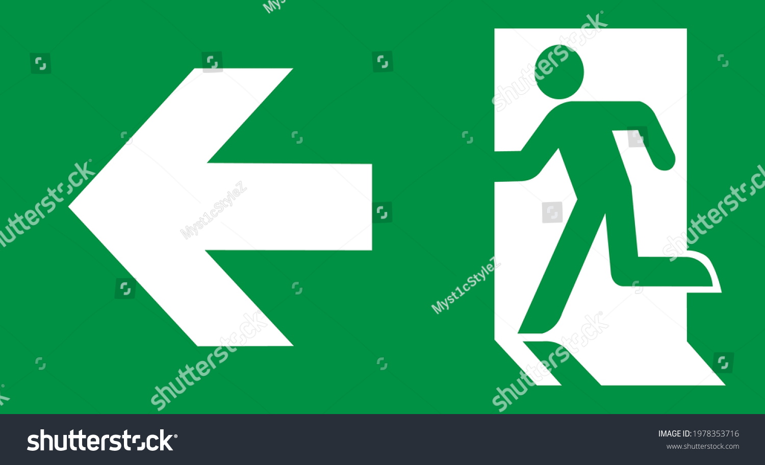 Emergency Exit Icon Man Running Stock Vector (Royalty Free) 1978353716 ...