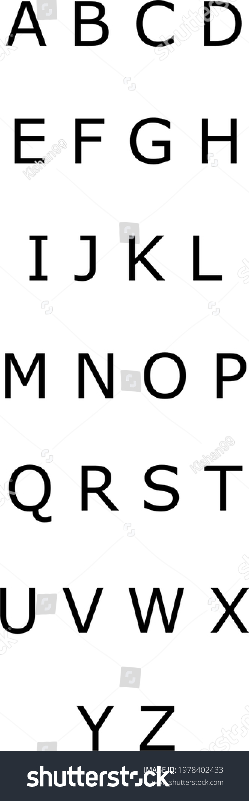 English Alphabets Capital Letters Vectors Stock Vector Royalty Free 1978402433 Shutterstock