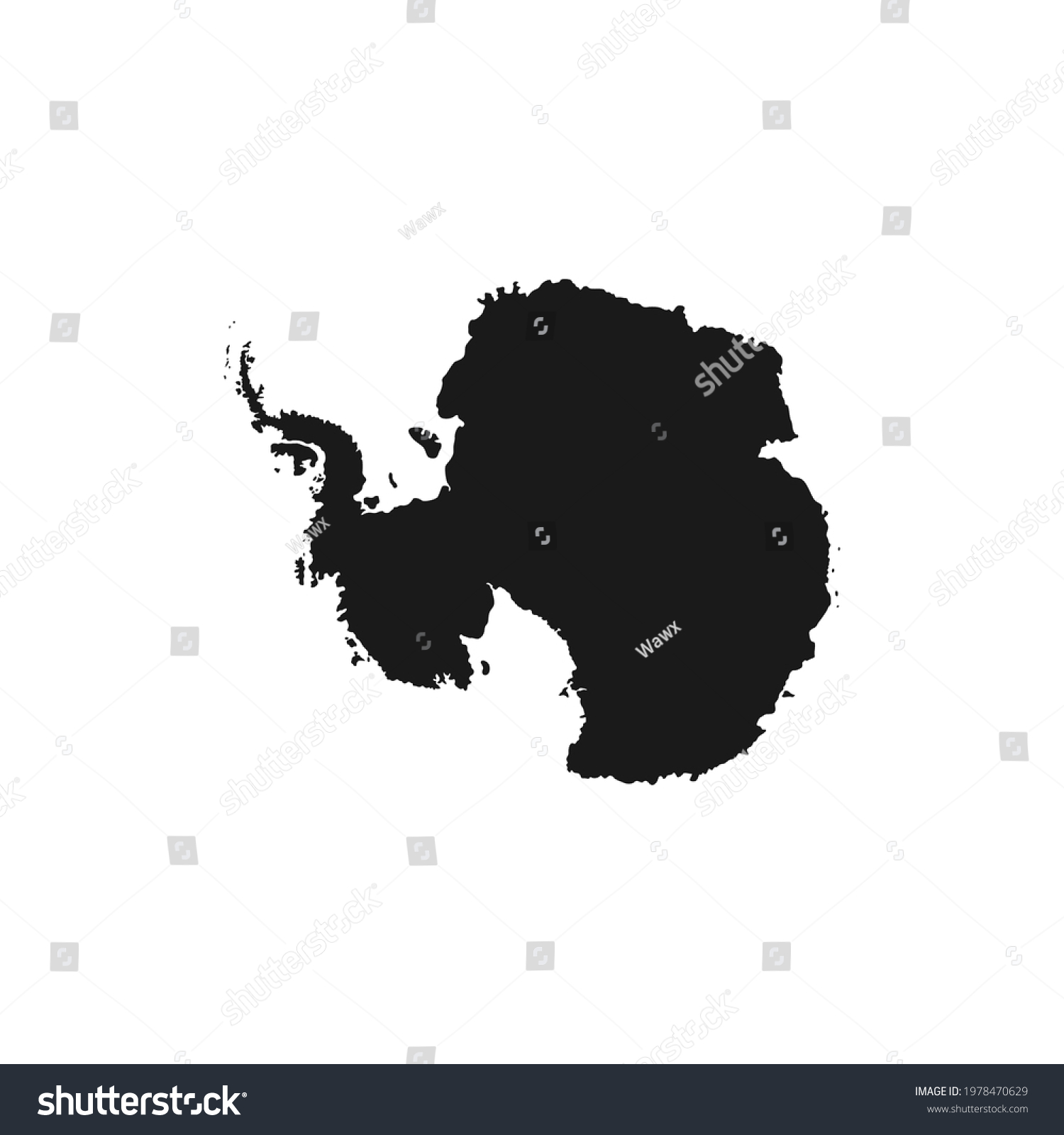 Realistic Vector Icon Antarctica Silhouette Continent Stock Vector ...