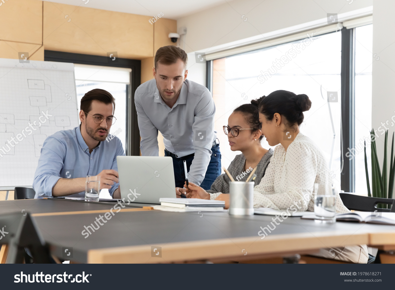 Diverse Colleagues Employees Working On Project Stock Photo 1978618271 ...