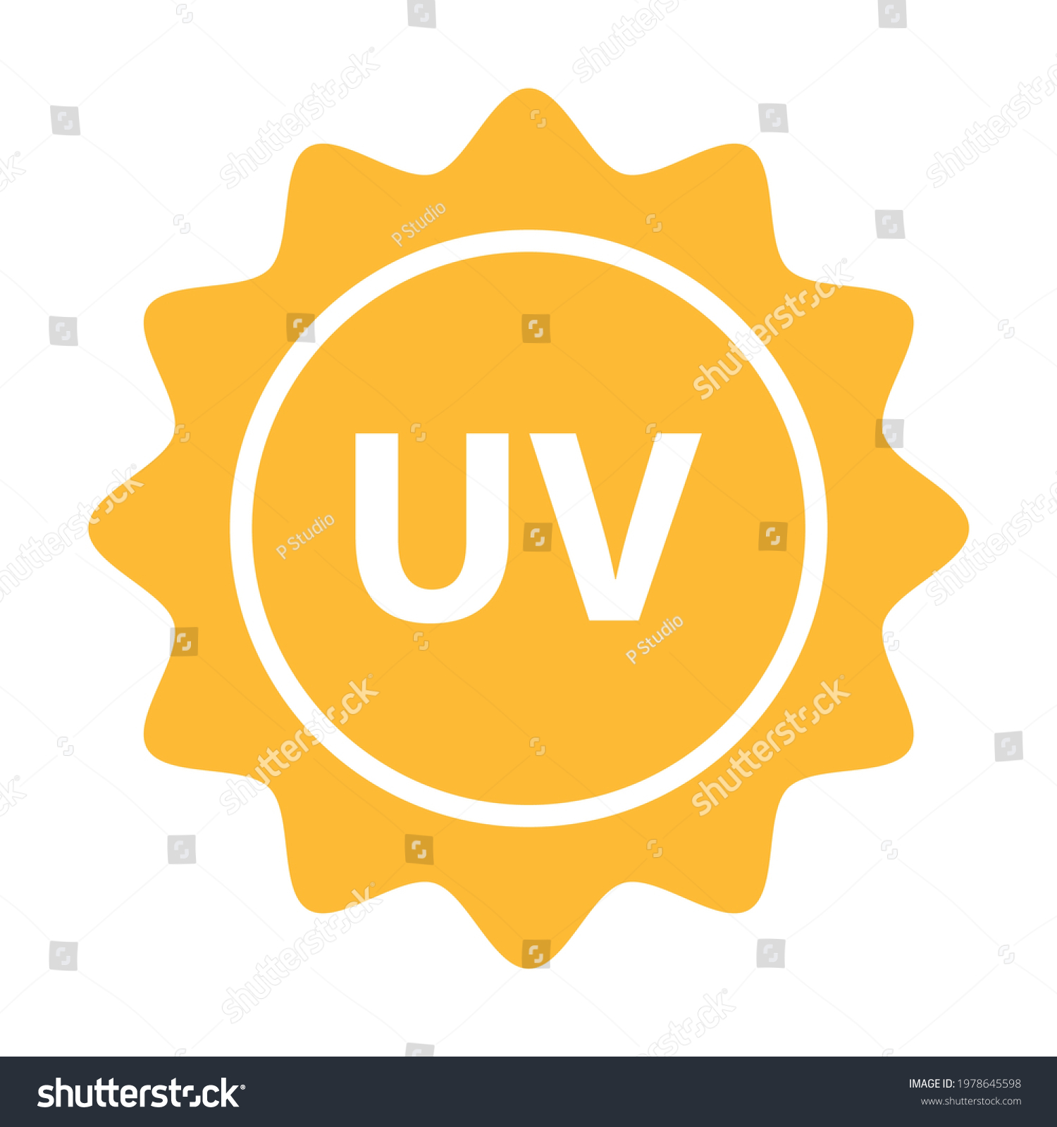 Uv Radiation Icon Vector Solar Ultraviolet Stock Vector (Royalty Free ...