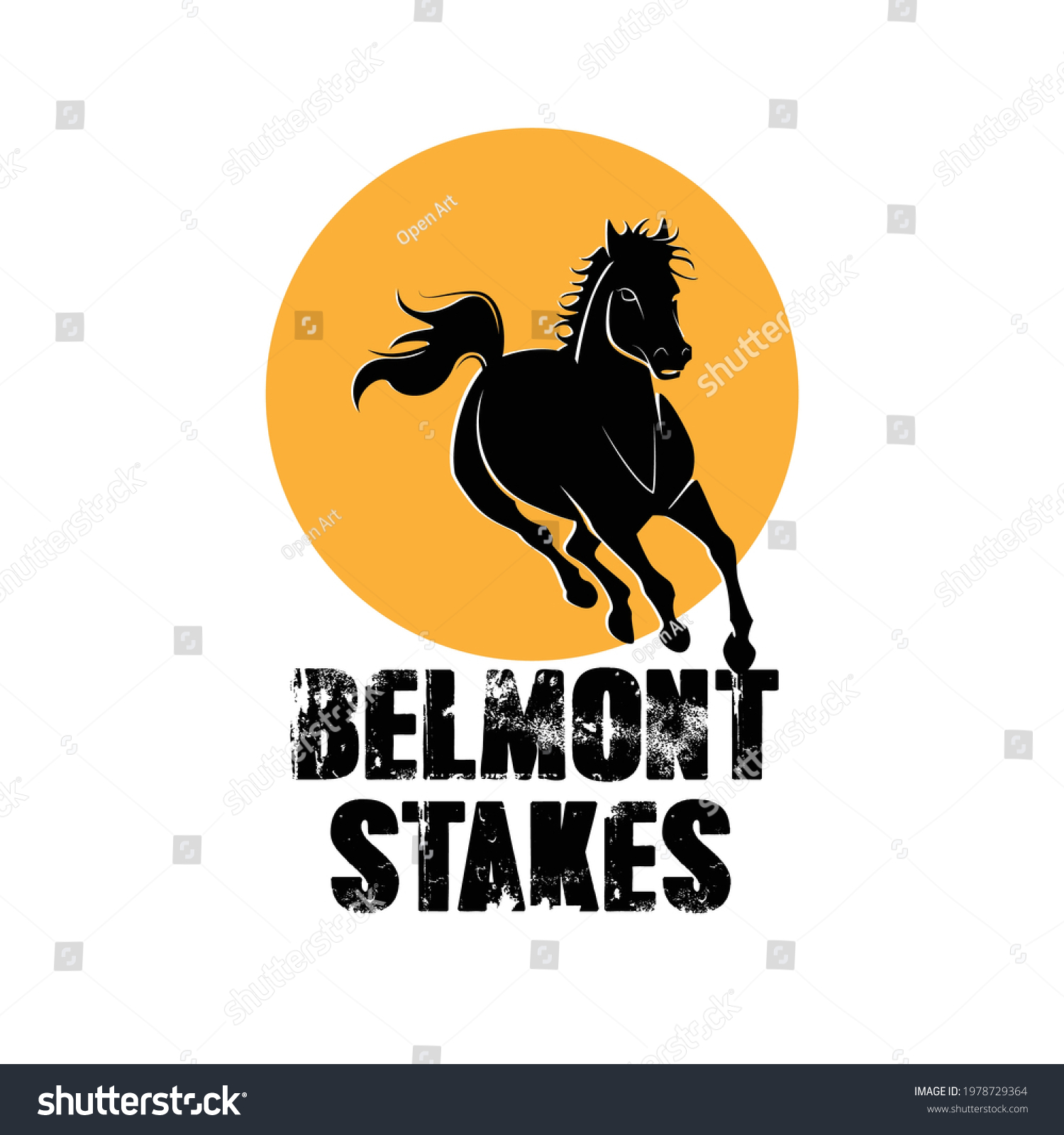 Belmont Stakes Horse Racing Typography Vector Stock Vector (Royalty