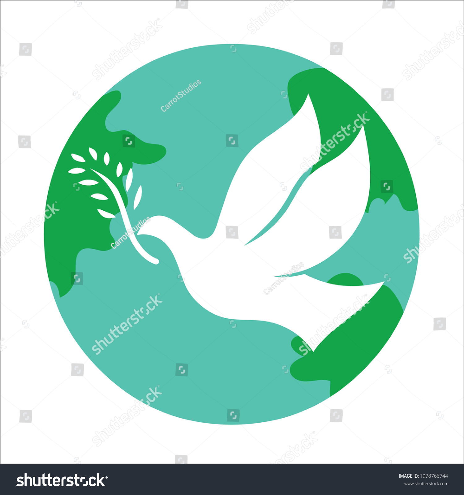 Global Peace Dove Vector Illustration Stock Vector (royalty Free 