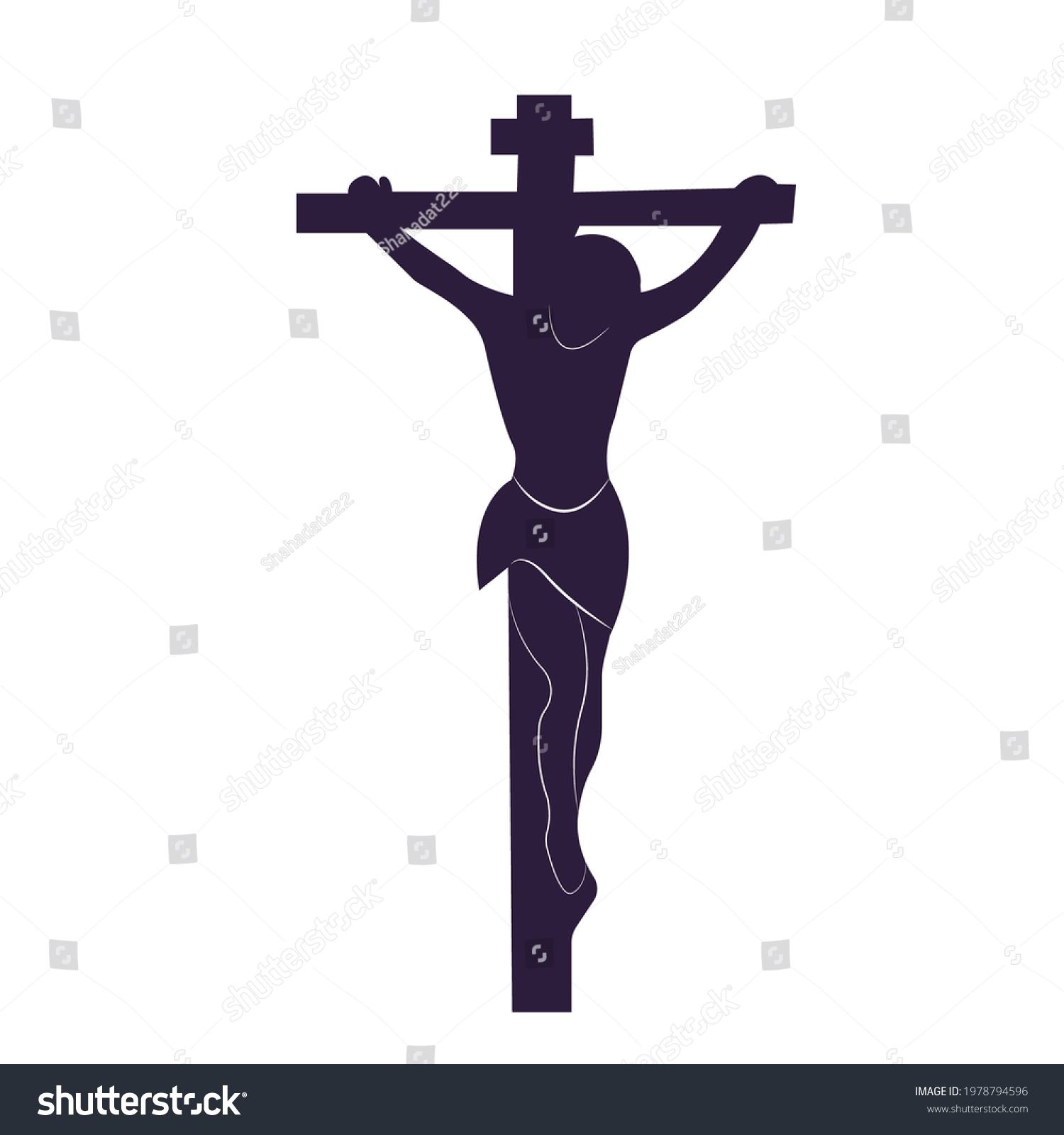 Illustration Crucifixion Jesus On Cross Isolated Stock Vector (Royalty ...