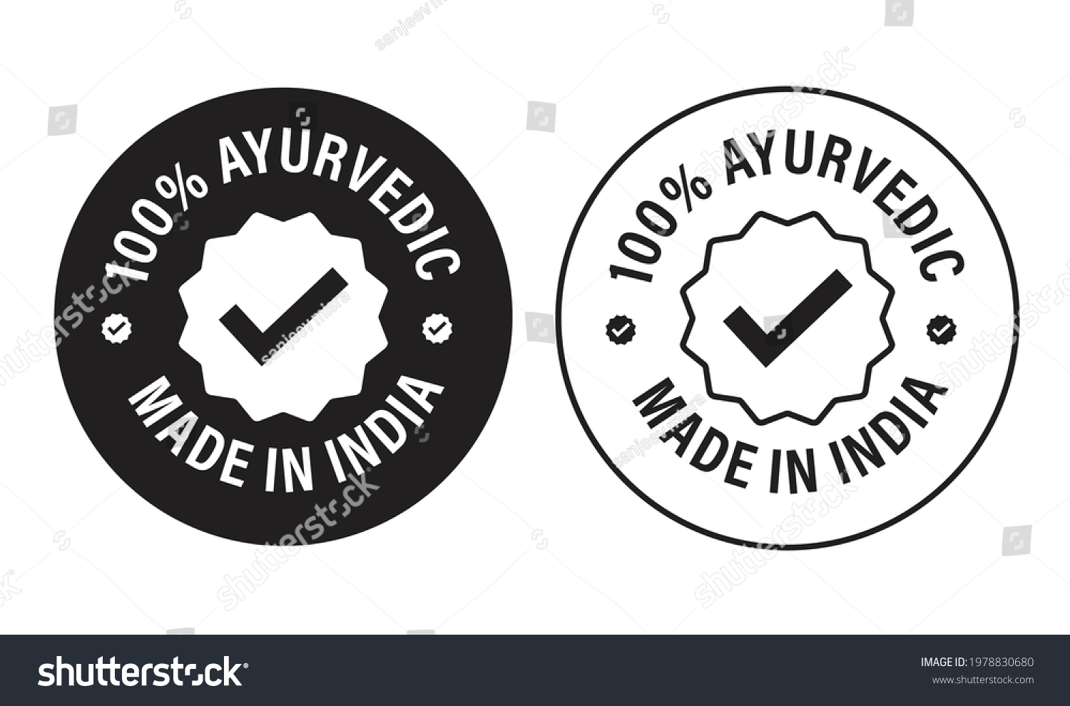 100 Ayurvedic Made India Vector Icon Stock Vector (royalty Free 