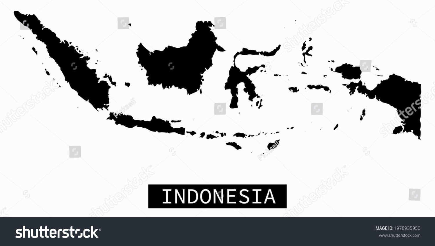 Black White Indonesia Map Vector Stock Vector (Royalty Free) 1978935950 ...