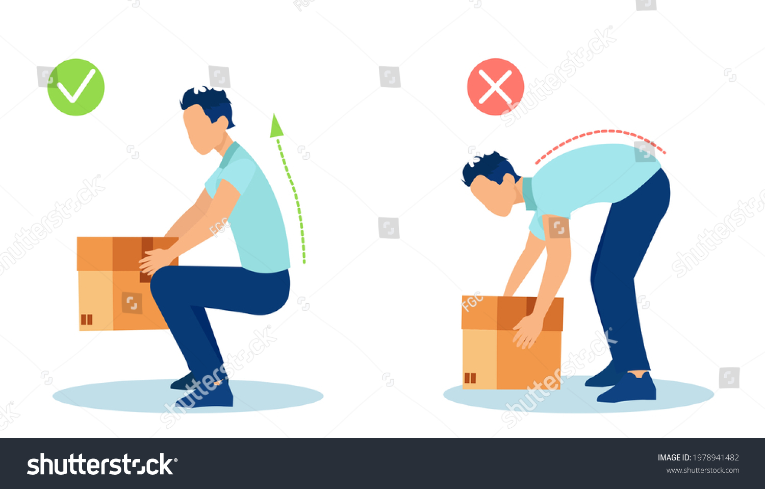 Vector Man Lifting Heavy Box Safe Stock Vector (Royalty Free ...