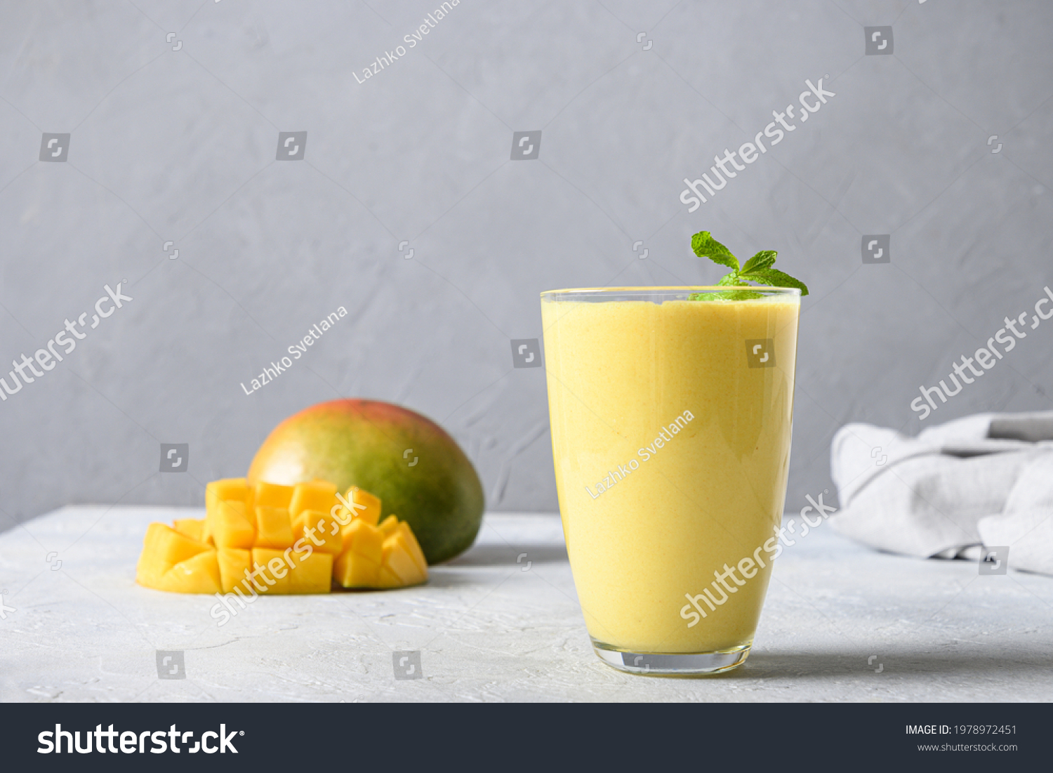 Healthy Organic Mango Lassi Frozen Slushie Stock Photo 1978972451 ...