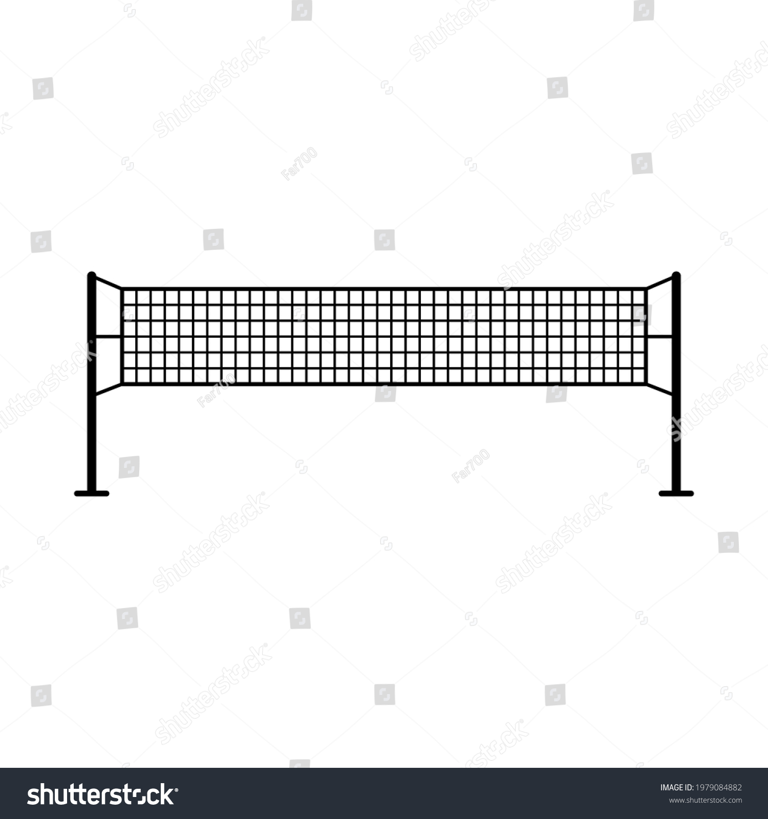 Volleyball Net Icon Black Contour Linear Stock Vector (royalty Free 