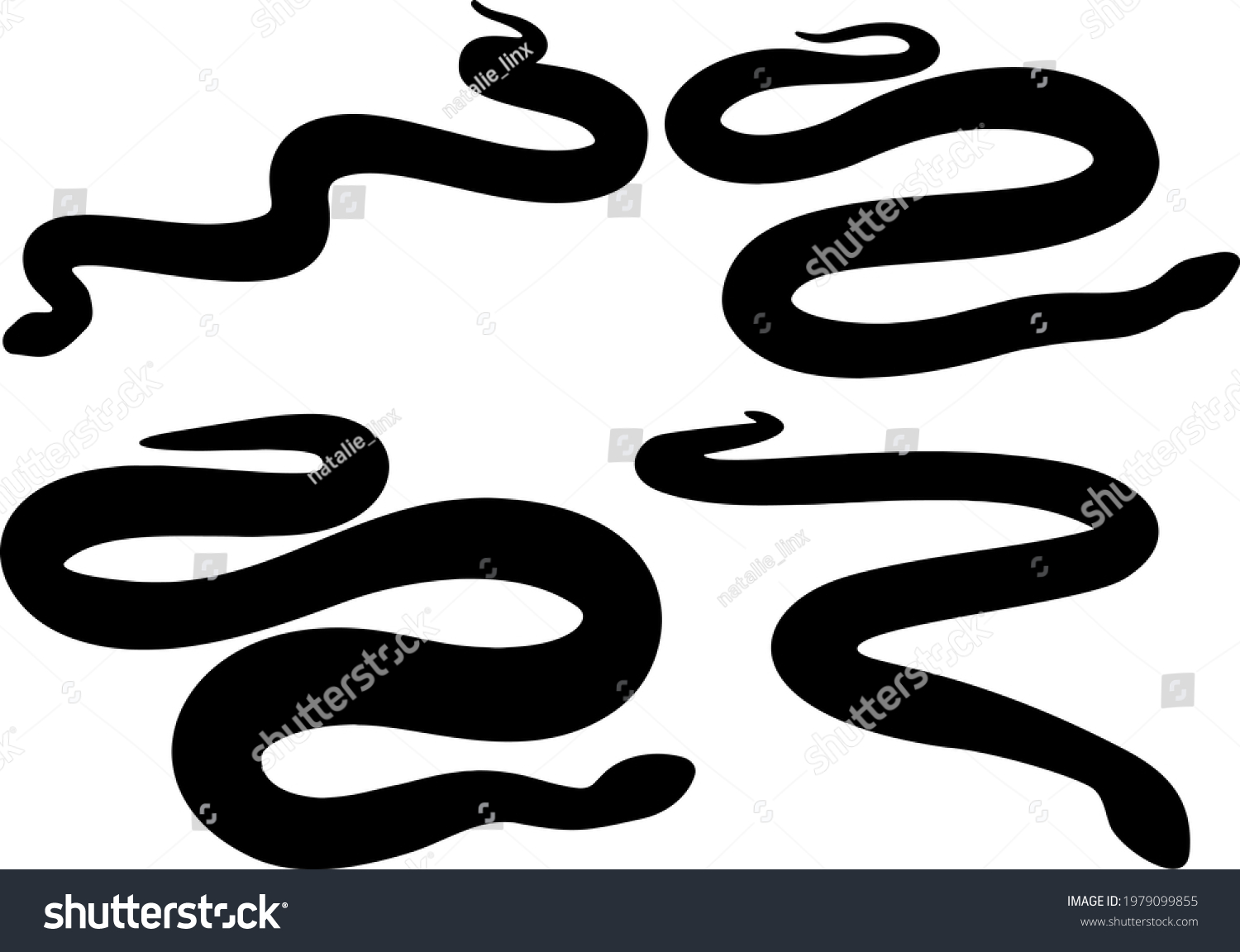 Snakes Pythons Set Vector Image Reptiles Stock Vector Royalty Free Shutterstock