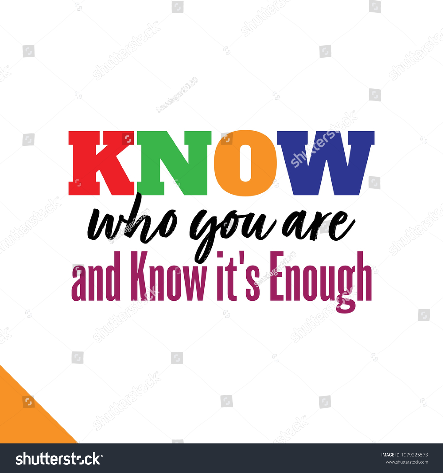 Know Who You Know Enough Inspirational Stock Vector (Royalty Free ...