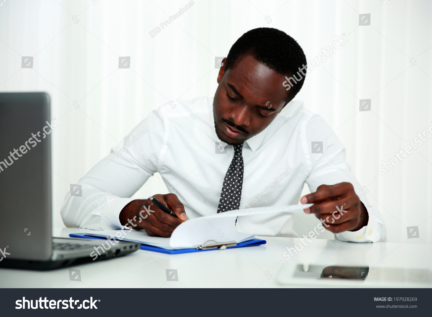 African Man Signing Document Office Stock Photo 197928269 | Shutterstock