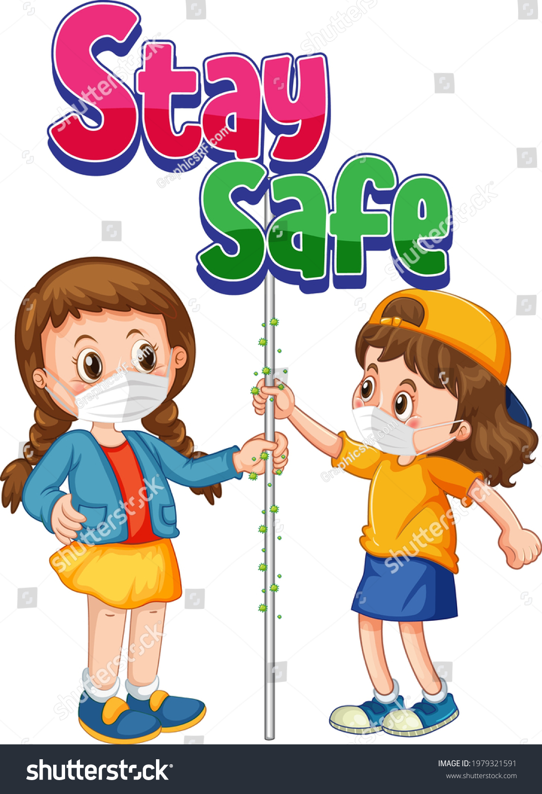 Stay Safe Logo Two Kids Do Stock Vector (Royalty Free) 1979321591 ...