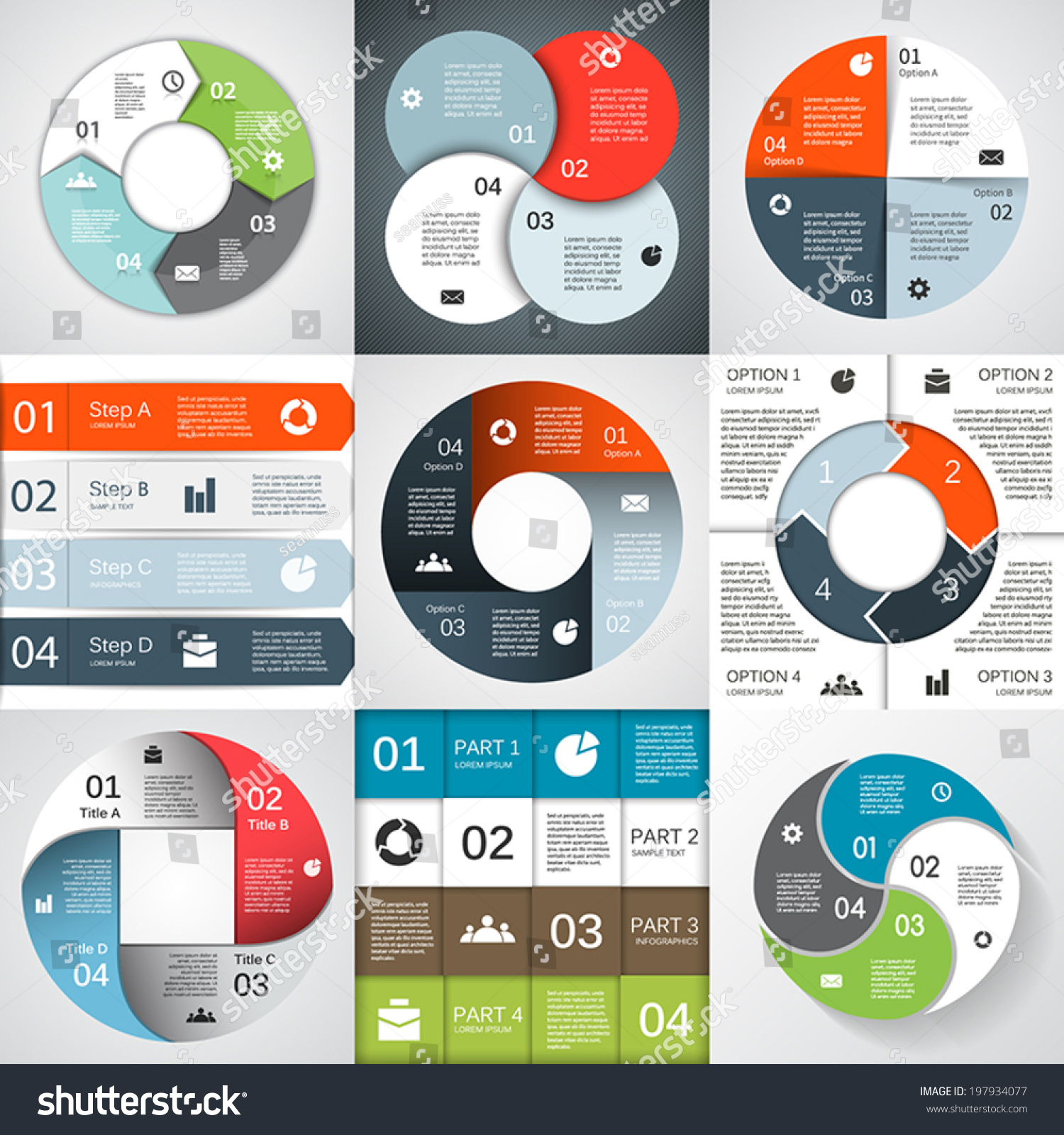 Vector Circle Infographics Set Template Diagram Stock Vector (royalty 