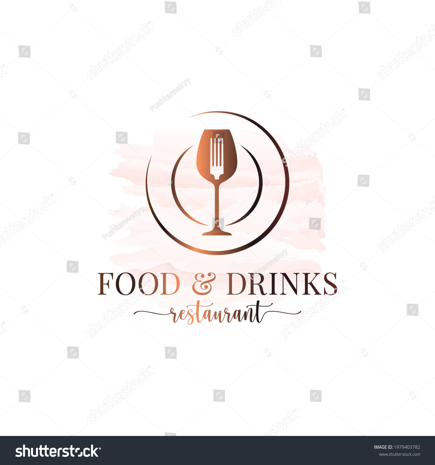 Food Drinks Restaurant Menu Plate Fork Stock Vector (Royalty Free ...