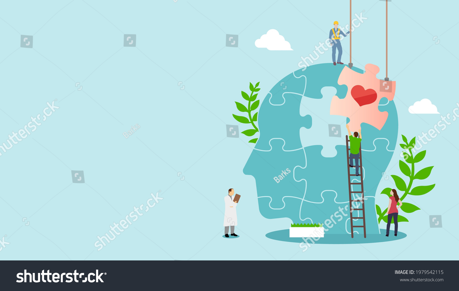 Mental Health Concept Vector Banner Illustration Stock Vector (Royalty ...