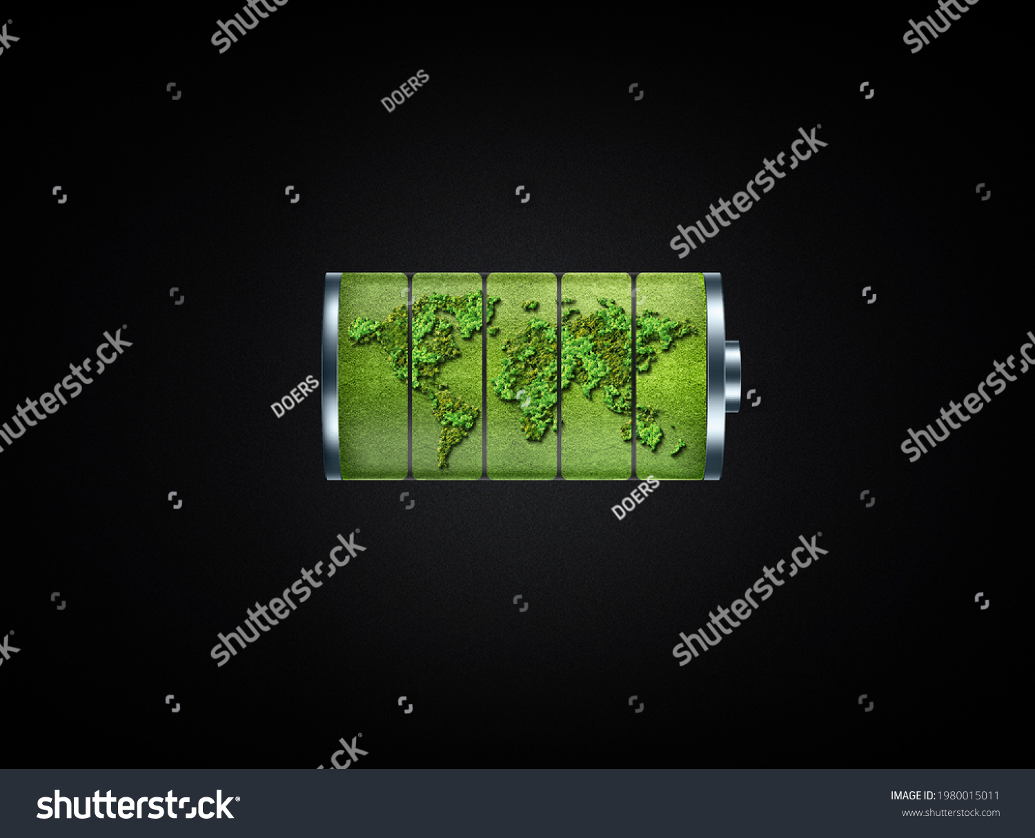 World Battery Green Energy 3d Concept Stock Illustration 1980015011