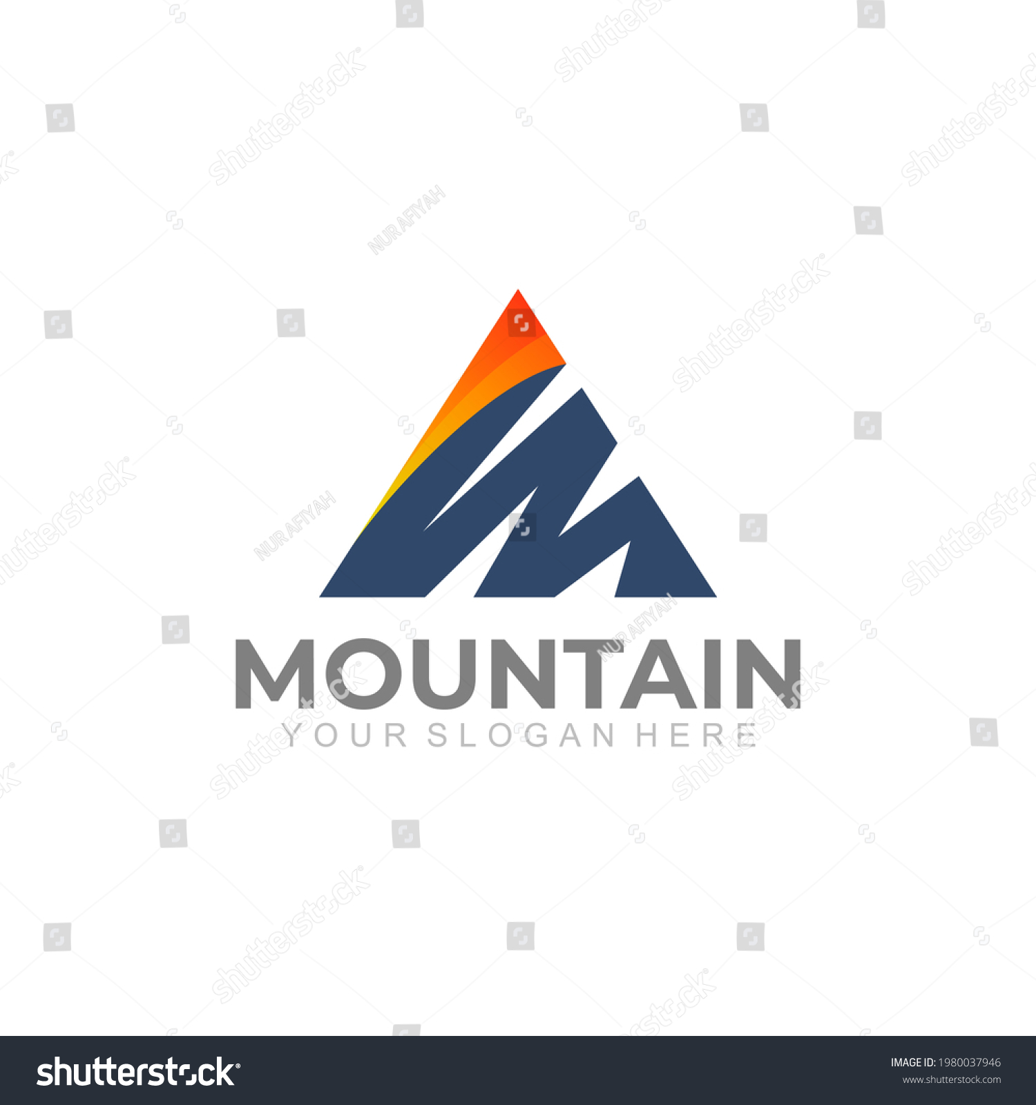 Mountain Logo Triangle Design Template Letter Stock Vector (Royalty ...