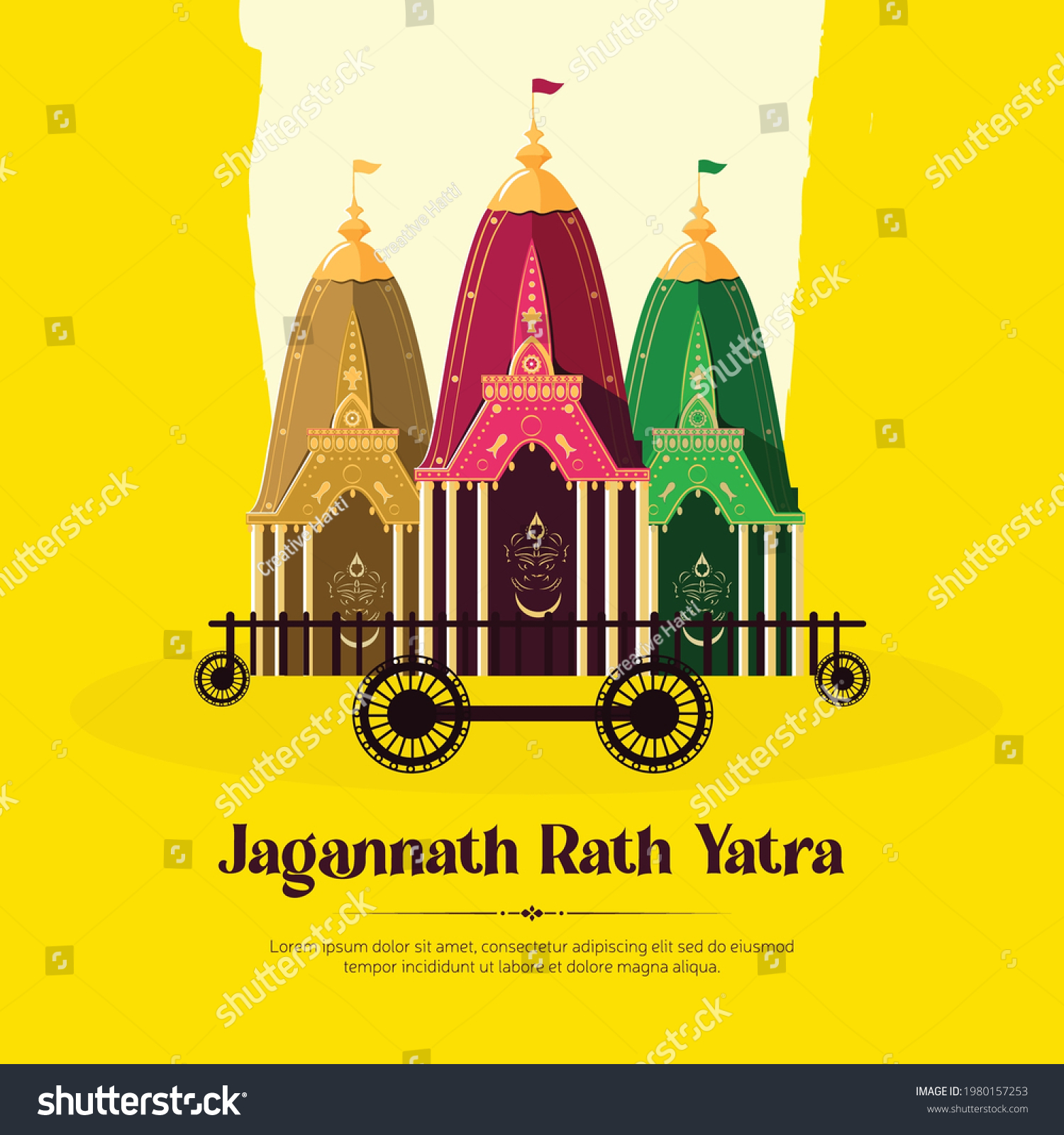 Jagannath Rath Yatra Banner Design On Stock Vector (Royalty Free ...