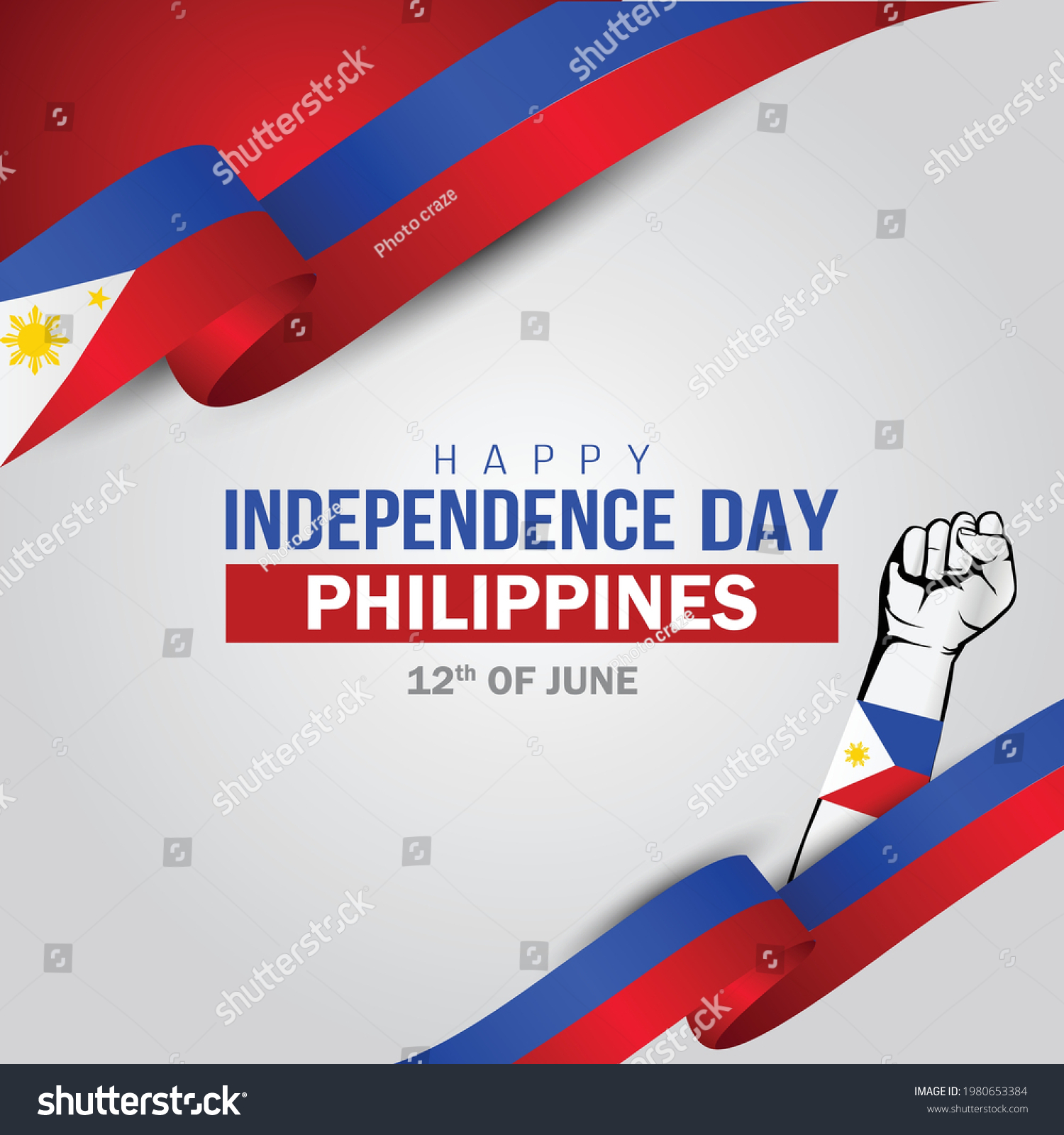 Happy Independence Day Philippines Hands Holding Stock Vector (Royalty ...