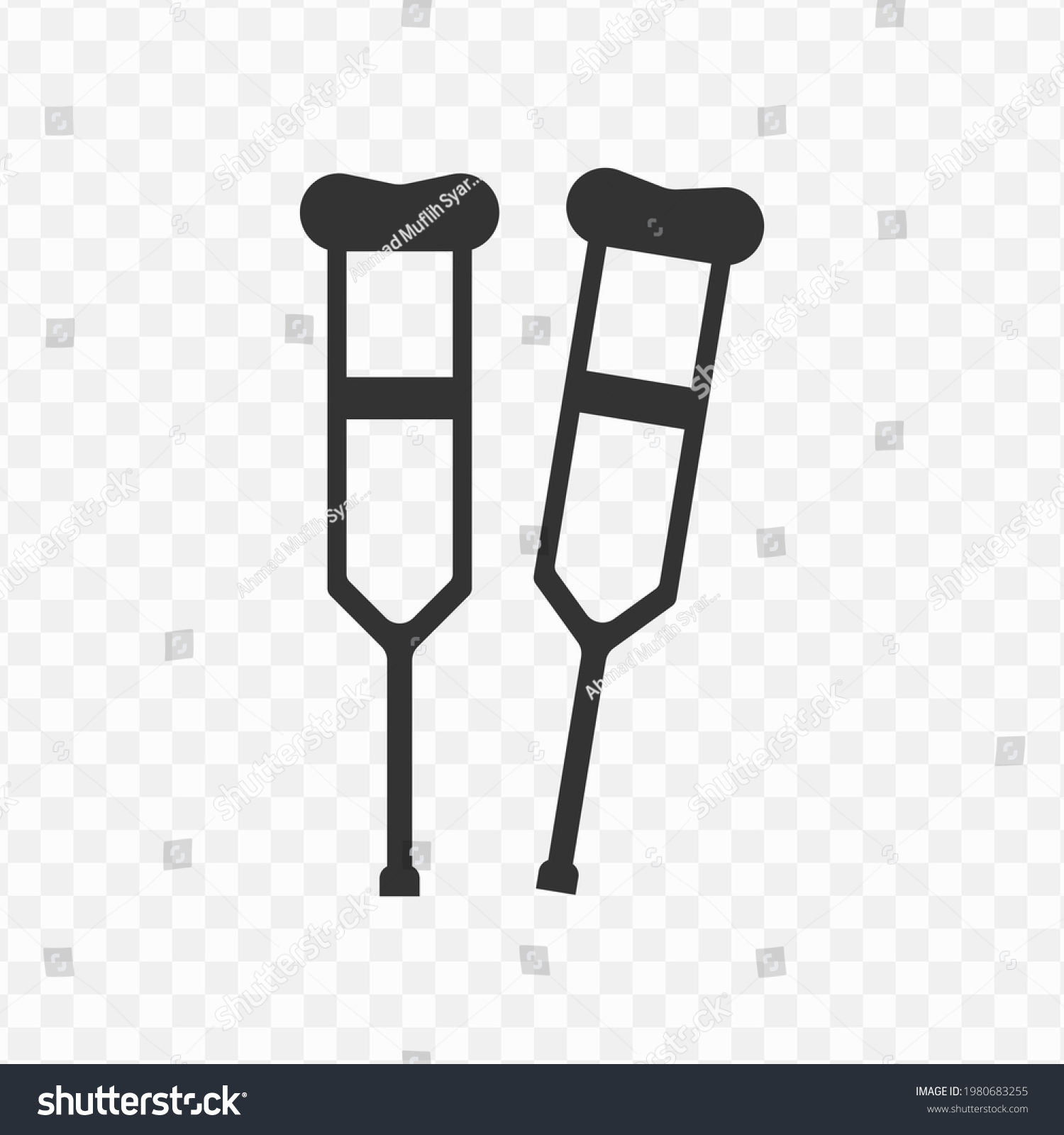 Transparent Crutch Icon Png Vector Illustration Stock Vector (Royalty ...