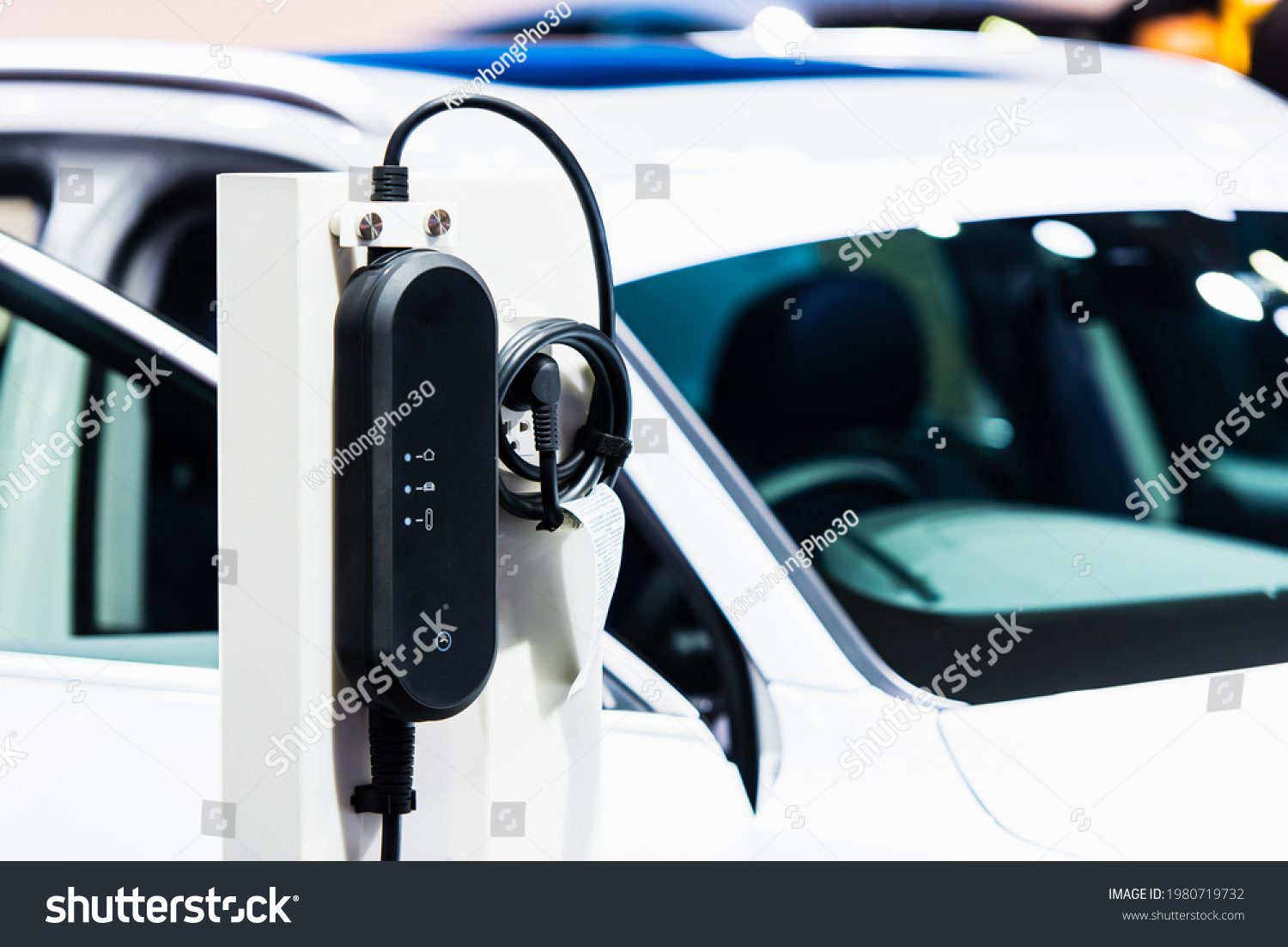 Electric Vehicle Charging Port Plugging Ev Stock Photo 1980719732