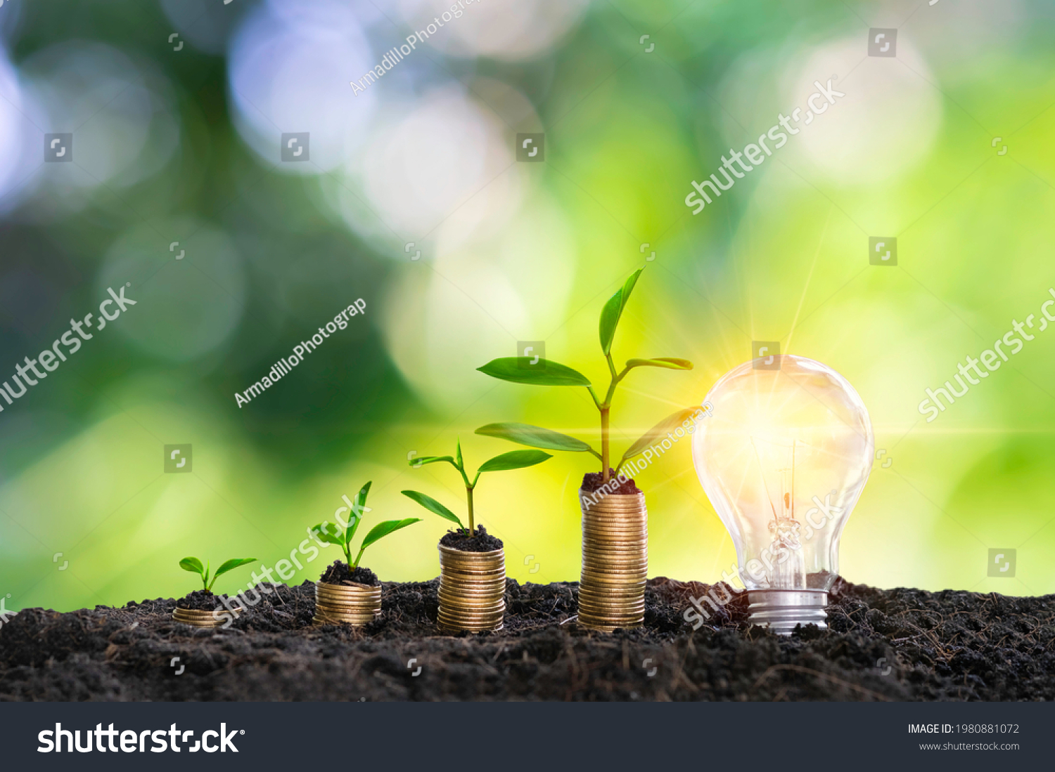 Saving Energy Light Bulb Light Tree Stock Photo 1980881072 | Shutterstock