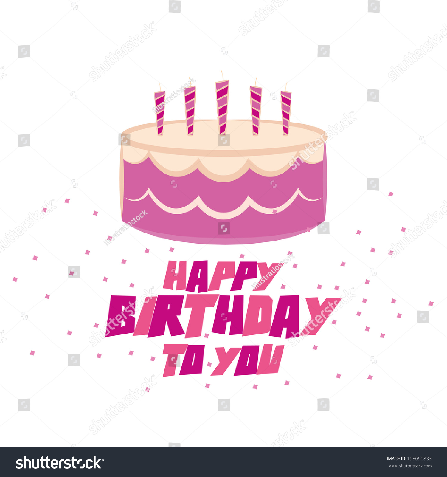 Vector Cute Happy Birthday Card Template Stock Vector (Royalty Free ...