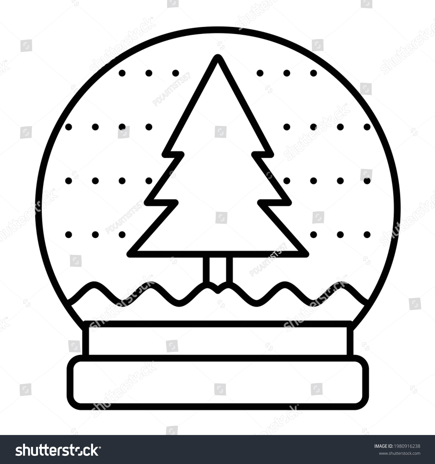 Vector Snow Globe Outline Icon Design Stock Vector (Royalty Free ...