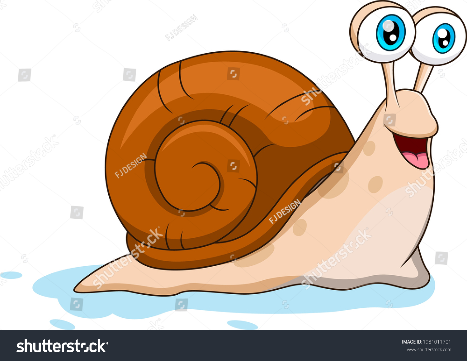 Illustration Cute Snail Cartoon Character Stock Vector Royalty Free