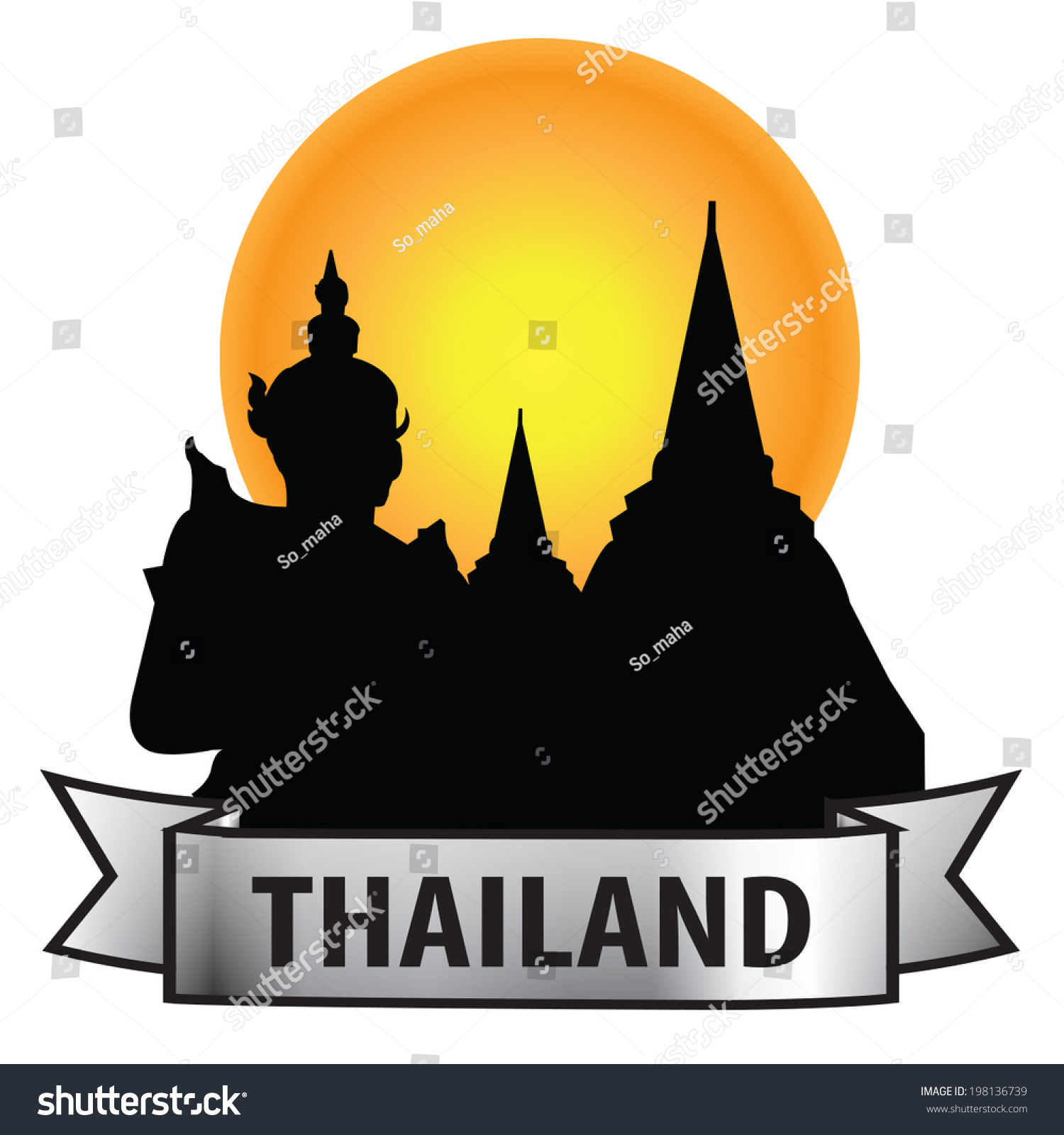 Full Moon Thailand Stock Vector (Royalty Free) 198136739 | Shutterstock