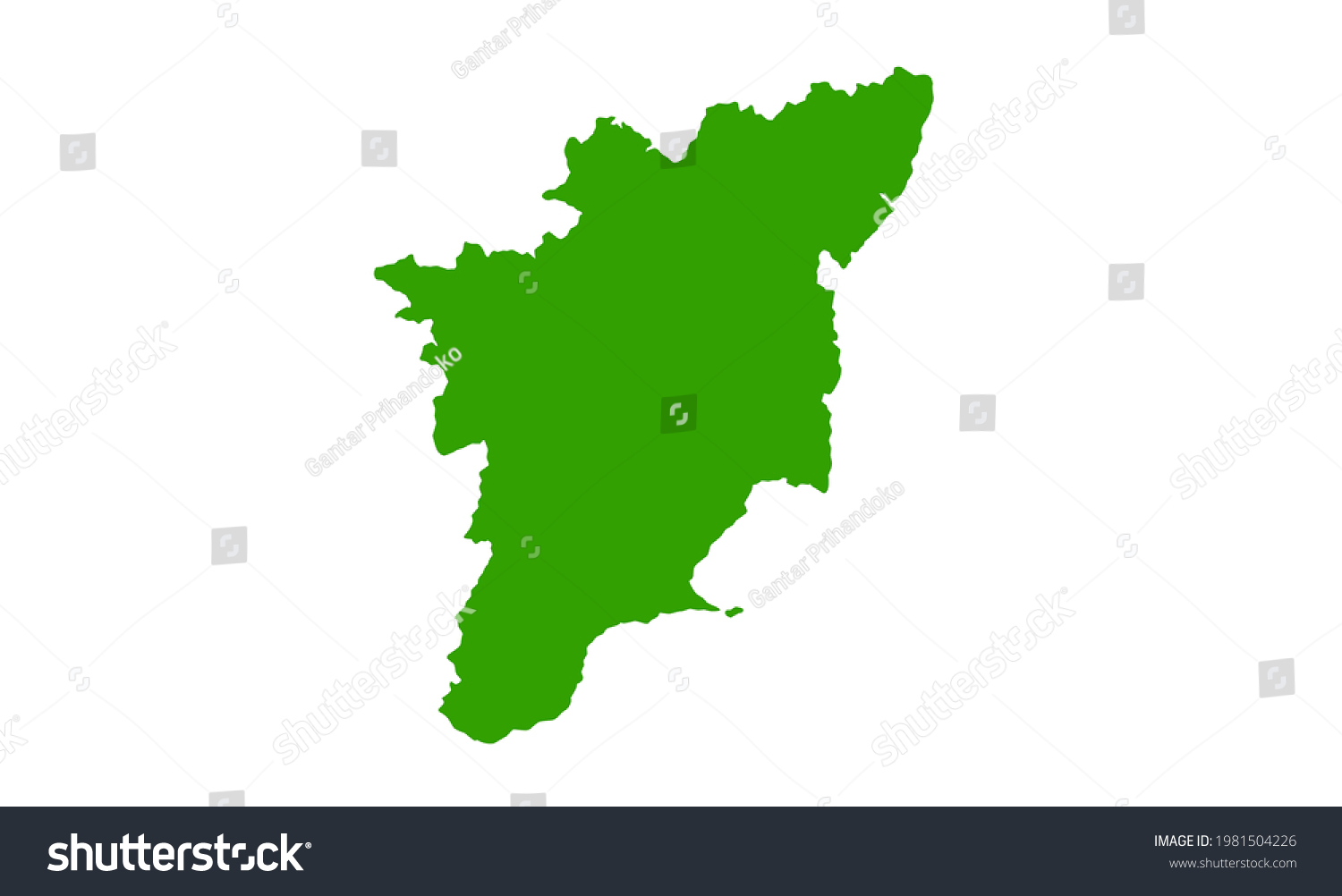 Green Silhouette Map State Tamil Nadu Stock Vector (Royalty Free ...