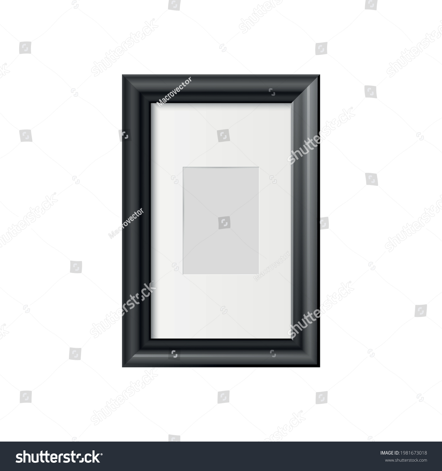 Realistic Vertical Rectangular Black Wall Frame Stock Vector (Royalty ...