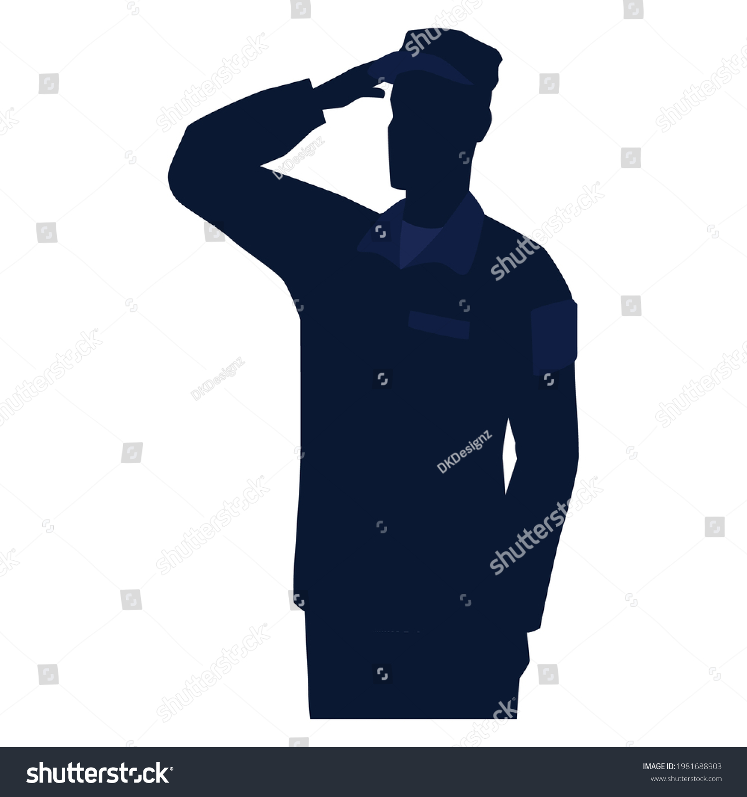 Silhouette Us Army Man Stock Vector (Royalty Free) 1981688903 ...