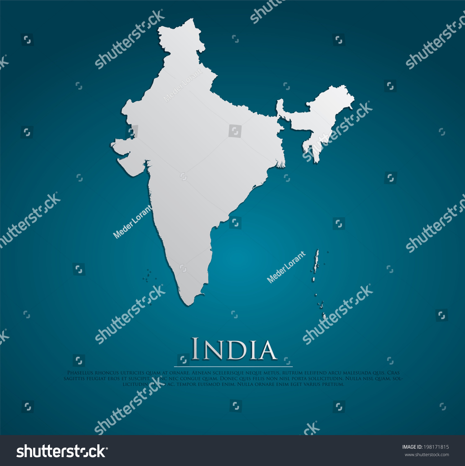 Vector India Map Card Paper On Stock Vector (Royalty Free) 198171815 ...