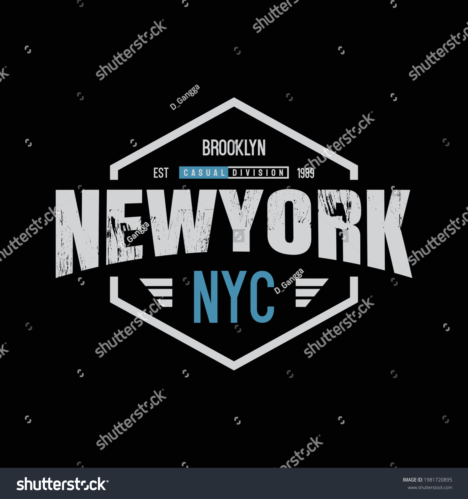 Vector Illustration Letter Graphics New York Stock Vector (Royalty Free ...
