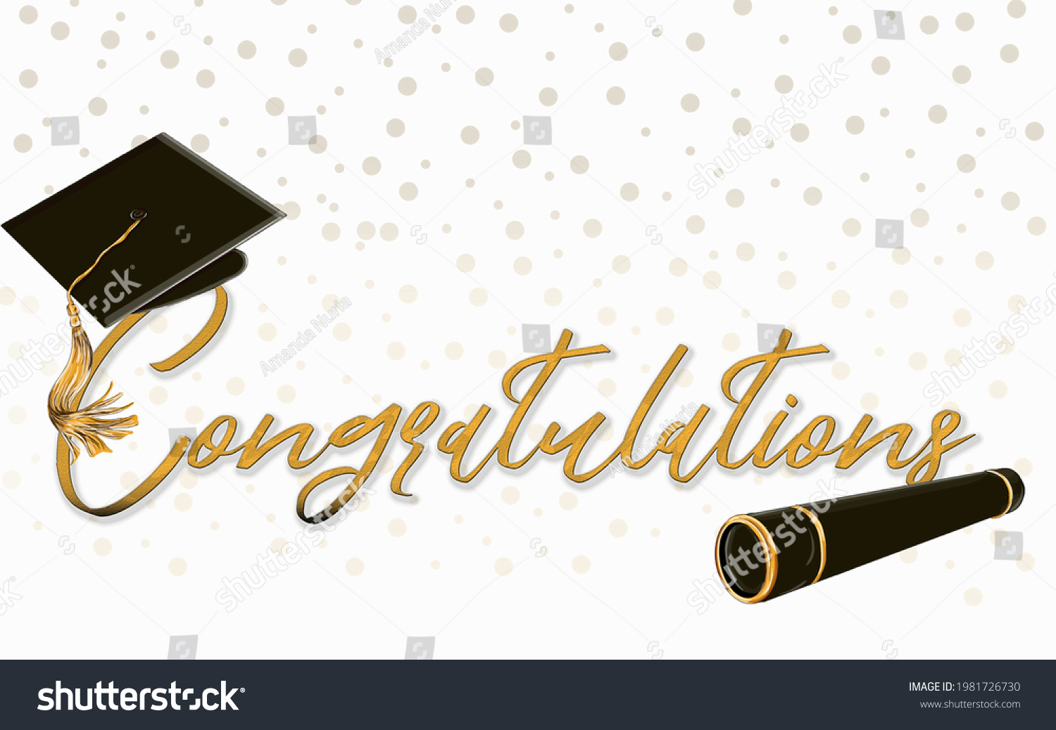 Congratulation Graduates Illustration Word Congratulations Gold Stock ...